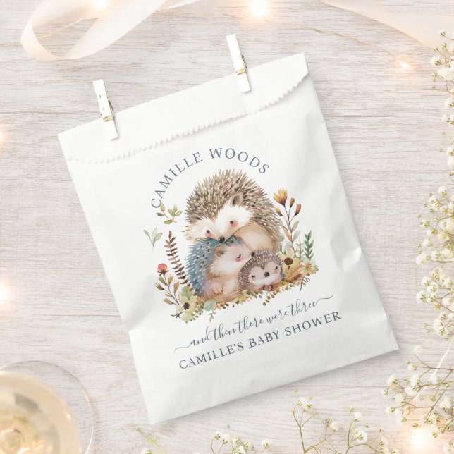 Adorable Hedgehog Family Baby Shower  Favour Bags (Clipped)