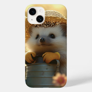 Adorable Hedgehog Gardener in a Flower Field Case-Mate iPhone 14 Case