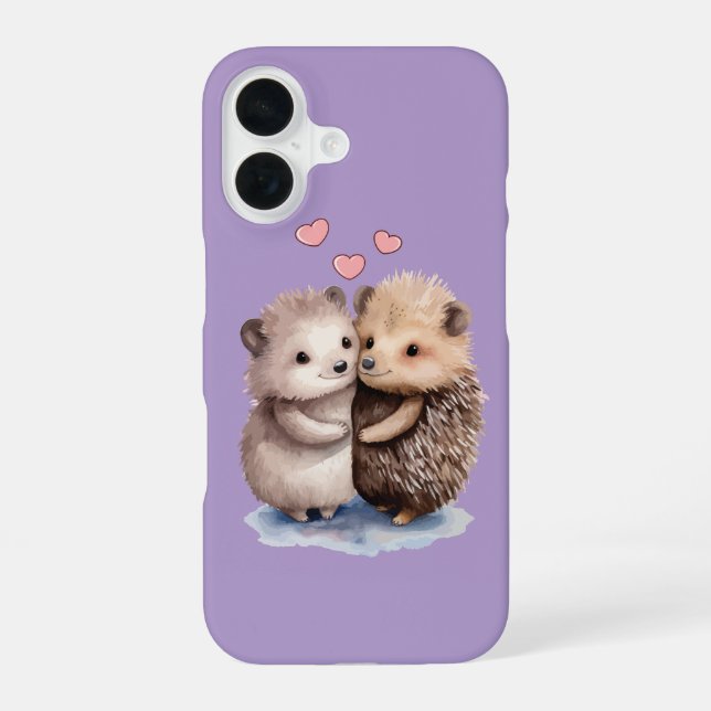 Adorable Hedgehog iPhone 16 Case (Back)