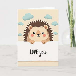 Adorable Hedgehog Loves You Card