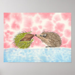 Adorable hedgehog print by Russ Billington