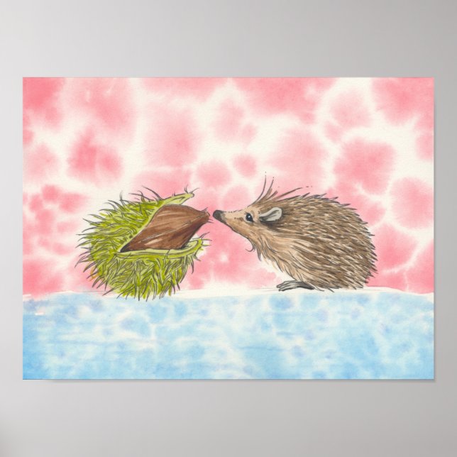 Adorable hedgehog print by Russ Billington (Front)