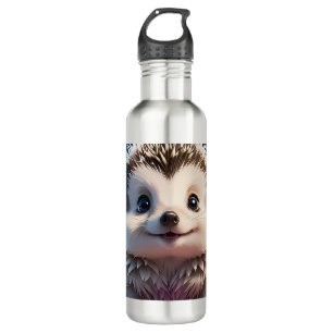 Adorable Hedgehog with stars and  hearts  710 Ml Water Bottle