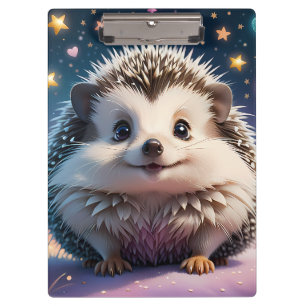 Adorable Hedgehog with stars and hearts Clipboard