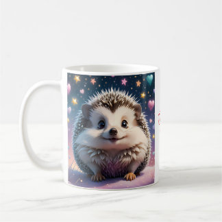 Adorable Hedgehog with stars and hearts Coffee Mug