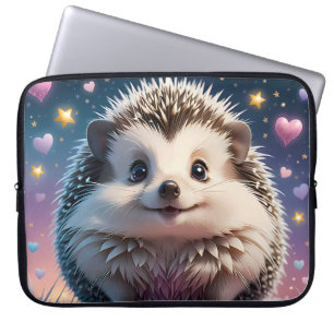 Adorable Hedgehog with stars and  hearts  Laptop Sleeve