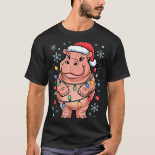 Adorable Hip Wrapped Christmas Light Santa Hat Win T-Shirt