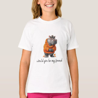 Adorable Hippo Art Prints Perfect for Animal Lover T-Shirt