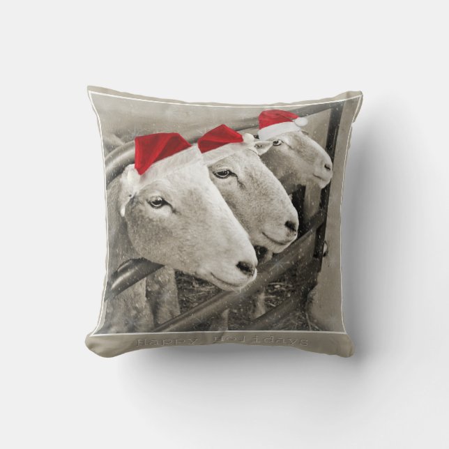 Adorable Holiday Sheep Pillow (Front)