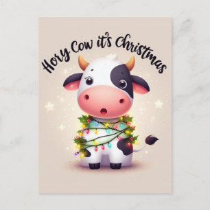 Adorable Holy Cow Its Christmas Postcard
