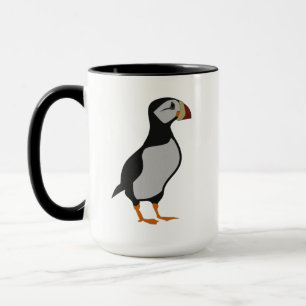 Adorable Horned Puffin Standing Cartoon Mug