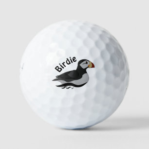 Adorable Horned Puffin Swimming Cartoon Golf Balls