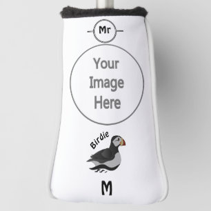 Adorable Horned Puffin Swimming Cartoon Golf Head Cover