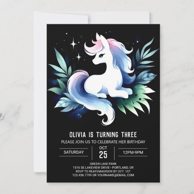 Adorable Horse Birthday Invitation (Front)