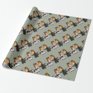 Adorable Horse Bride and Groom Wedding Wrapping Paper