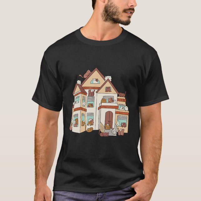 Adorable House Cats in Cute Poses Cat  Cute Cats T-Shirt (Front)