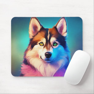 Adorable Husky Dog Face Mouse Pad Gift