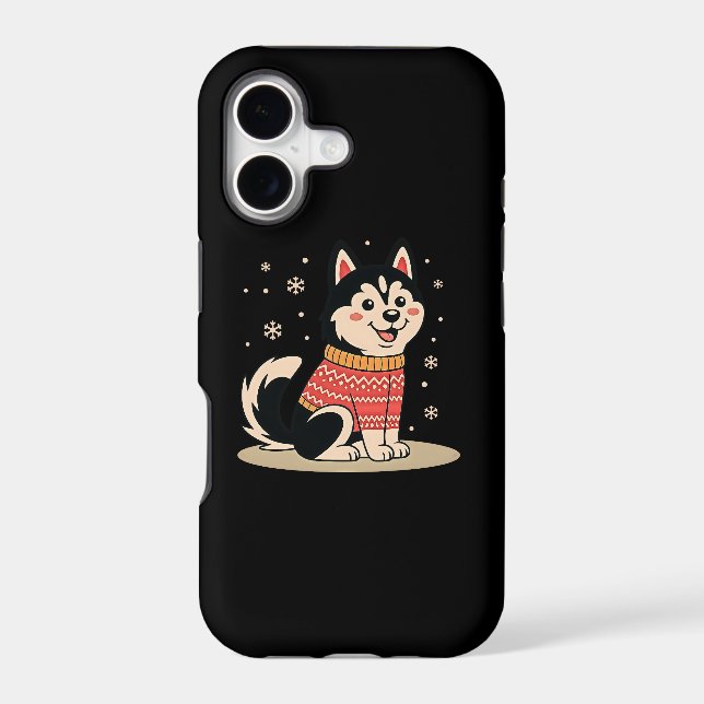 Adorable Husky Holiday iPhone Case  (Back)