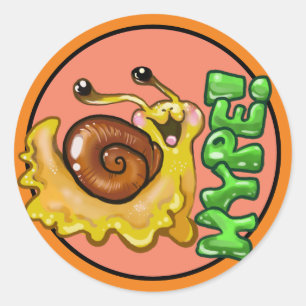 Adorable HYPE! Snail Emote  Classic Round Sticker
