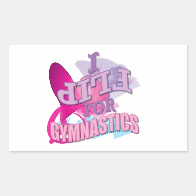 Adorable I Flip for Gymnastics Gifts Rectangular Sticker (Front)