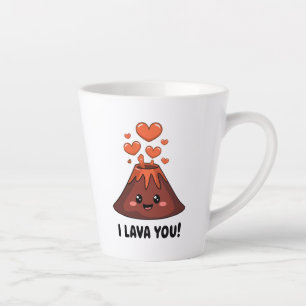 Adorable 'I Lava You' Volcano Design  Latte Mug
