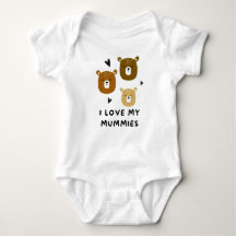 Adorable "I Love My Mummies" Bear Design