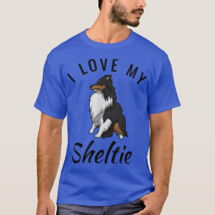 Adorable I Love My Sheltie Tricolor SheltieMom Gif T-Shirt