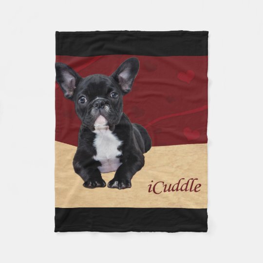 Adorable iCuddle French Bulldog Fleece Blanket Zazzle.co.uk