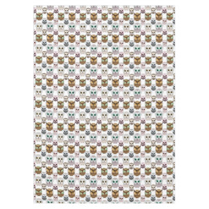 Adorable Illustrated Owls Pattern Tablecloth