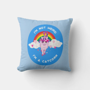 Adorable I'm Not Weird I'm a Catcorn Cushion