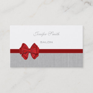 Adorable impressive elegant red bow preppy stripes business card
