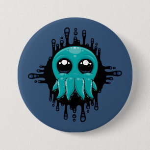 Adorable Inky Baby Octopus Friend 7.5 Cm Round Badge
