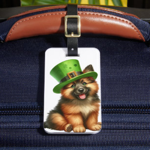 ADORABLE IRISH DRESSED GERMAN SHEPHERD DOG LUGGAGE TAG