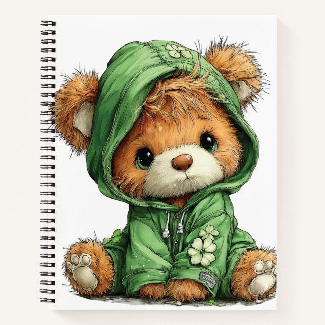ADORABLE IRISH THEMED TEDDY BEAR NOTEBOOK (Front)