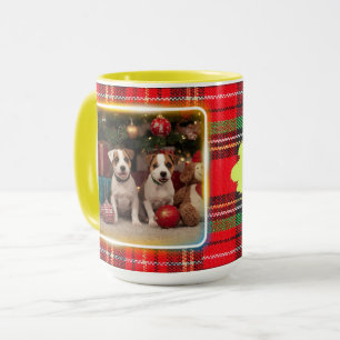 Adorable Jack Russell Terrier puppies with a check Mug