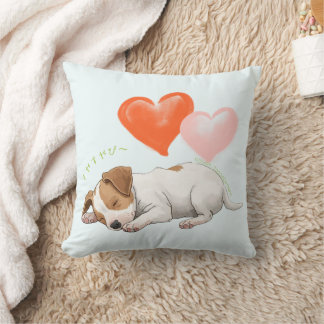 Adorable Jack Russell Terrier puppy sleeping Cushion
