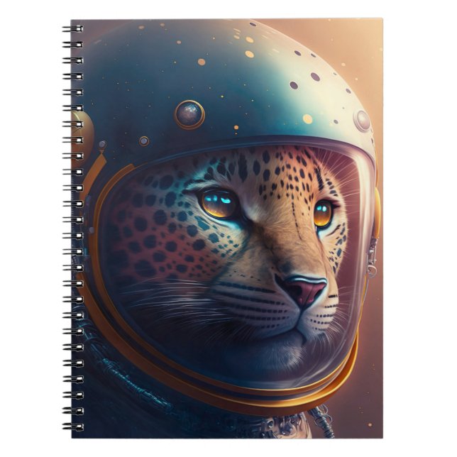 Adorable Jaguar Astronaut Notebook (Front)