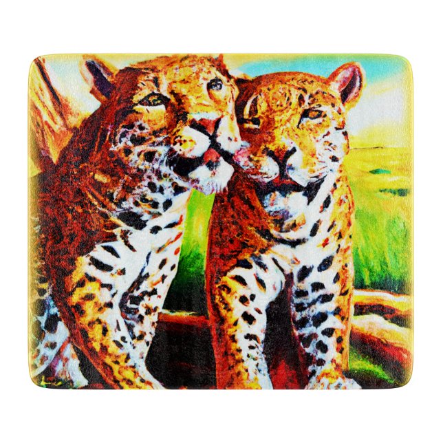 Adorable Jaguar Cubs in the Jungle. Buy Now Cutting Board (Front)
