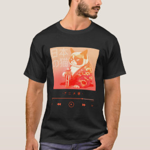 Adorable Japanese-Style Cat In Colorful Kimono Rob T-Shirt