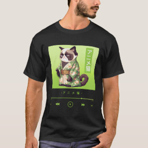 Adorable Japanese-Style Cat In Elegant Kimono T-Shirt