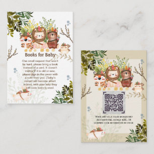Adorable Jungle Animals Baby BOOK Poem Request Enclosure Card