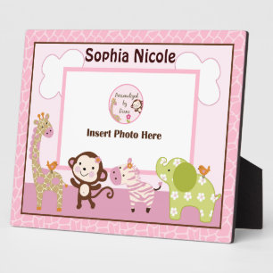 Adorable Jungle Jill/Girl Animals Photo Plaque