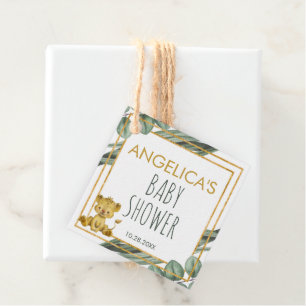 Adorable Jungle Safari Lion Baby Shower Thank You Favour Tags