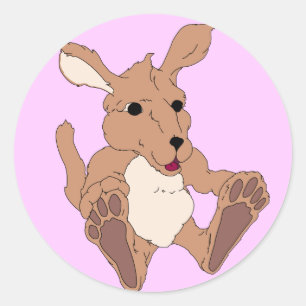 Adorable Kangaroo Classic Round Sticker