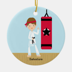 Adorable karate Boy Ornament
