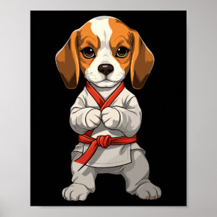 Adorable Karate Dog With Determined Look Poster