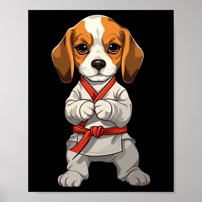 Adorable Karate Dog With Determined Look  Poster (Front)