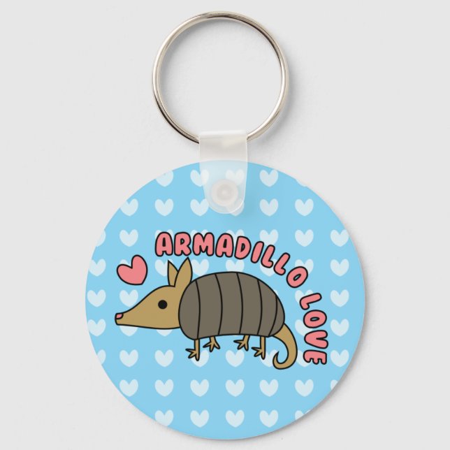 Adorable Kawaii Armadillo Keychain (Front)