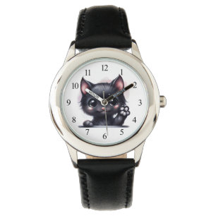 Adorable Kawaii Black Cat Watch