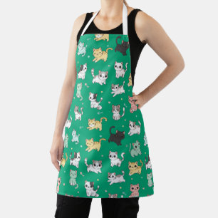Adorable Kawaii Cats Pattern Apron